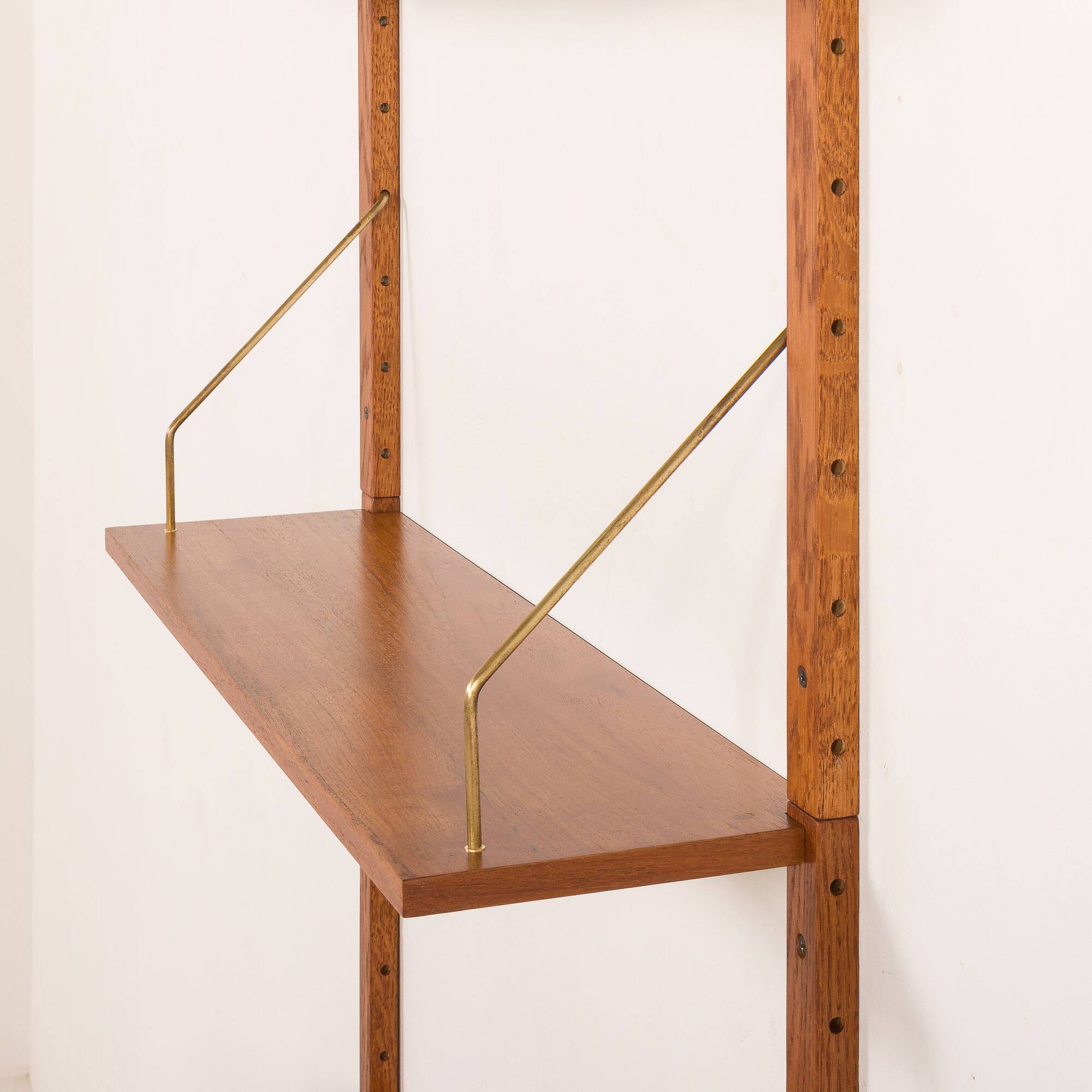 Scandinavian mid century wall unit in teak, 1960s