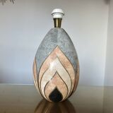 Art Deco style lamp in marble veneer and brass from the 70s