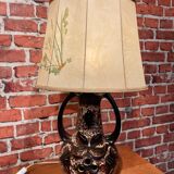 Ceramic table lamp with lampshade