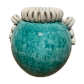 Vase ball art deco turquoise 1940
