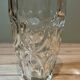 Vintage thick glass vase – raised geometric design – 20