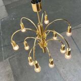 German vintage brass chandelier by Star Leuchten, 1970s.