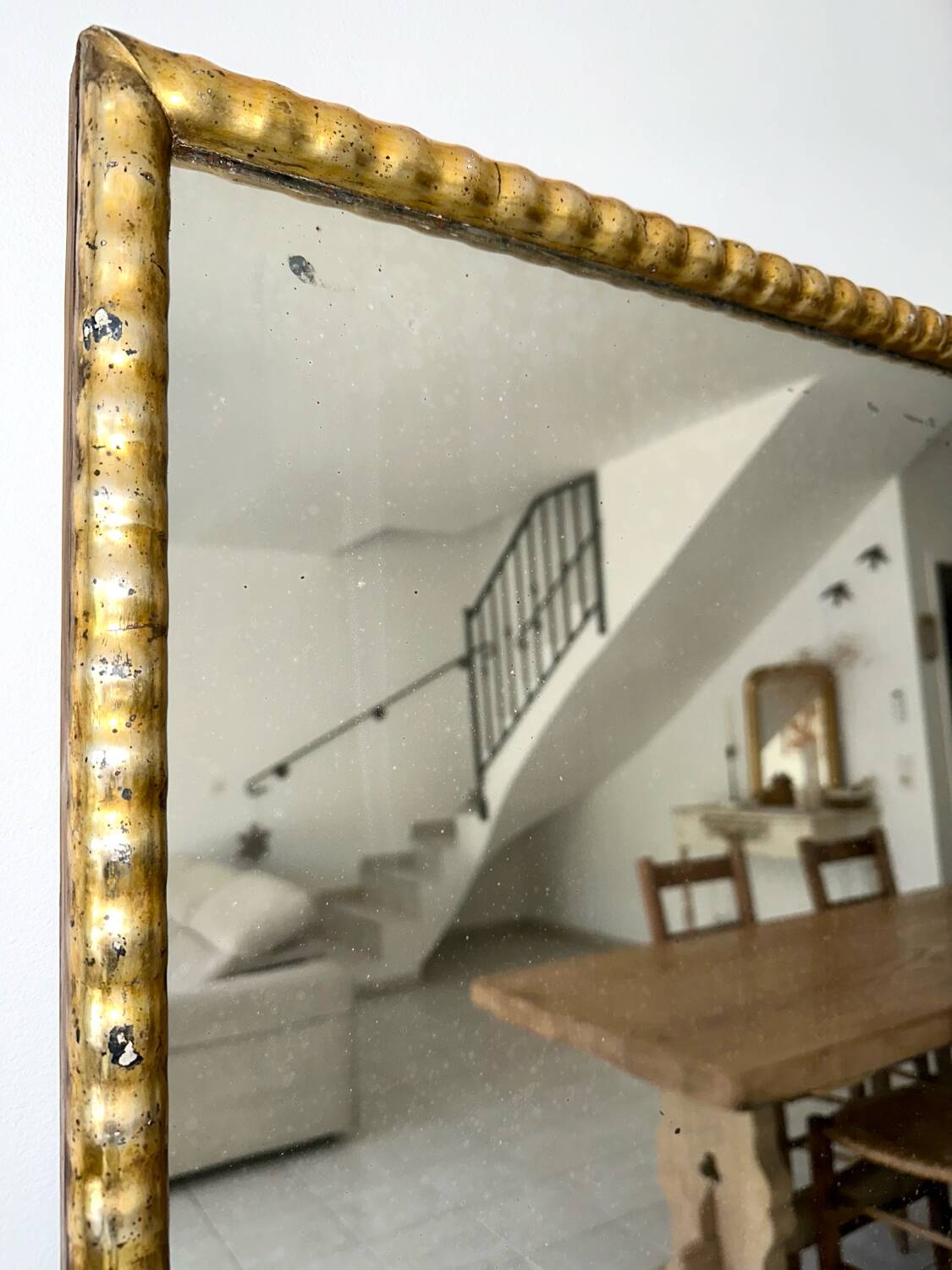 Antique silver leaf mirror, 19th century