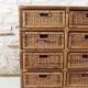 Wicker and rattan chest of drawers with 8 drawers