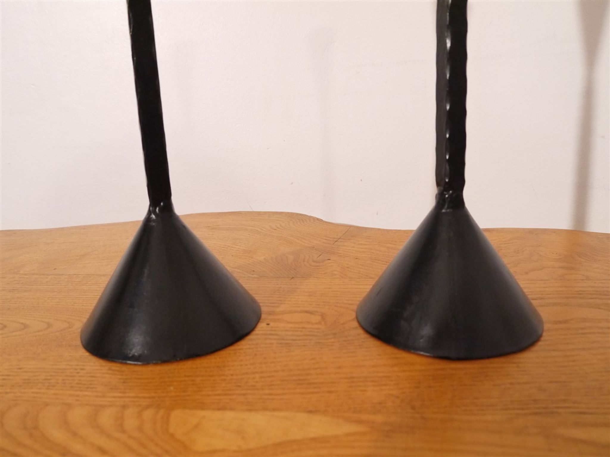 Pair of brutalist cast iron candlesticks 1950