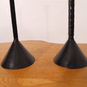 Pair of brutalist cast iron candlesticks 1950