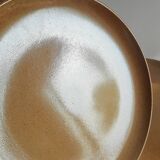 Set of 6 flat plates in Brenne stoneware from France vintage