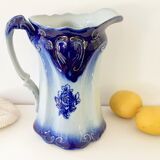 Old pitcher in blue flow, T.Rathbone, England circa 1910