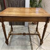 Bureau 1 tiroir en bois massif chêne pieds tournés et sculptés 89x62cm