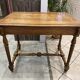 1-drawer solid oak desk with turned and carved legs, 89x62cm.