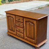 English sideboard with 2 doors and 4 drawers in solid wood 130cm