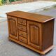 English sideboard with 2 doors and 4 drawers in solid wood 130cm