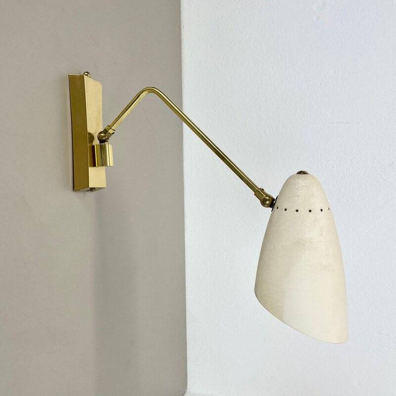 Applique murale ou plafonnier de théâtre réglable en laiton, Italie, années 1950