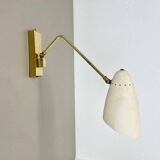 Applique murale ou plafonnier de théâtre réglable en laiton, Italie, années 1950