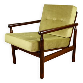 Stobrawa wooden armchair brown vintage olive - Bączyk - 2 pieces available