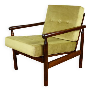 Stobrawa wooden armchair brown vintage olive - Bączyk - 2 pieces available