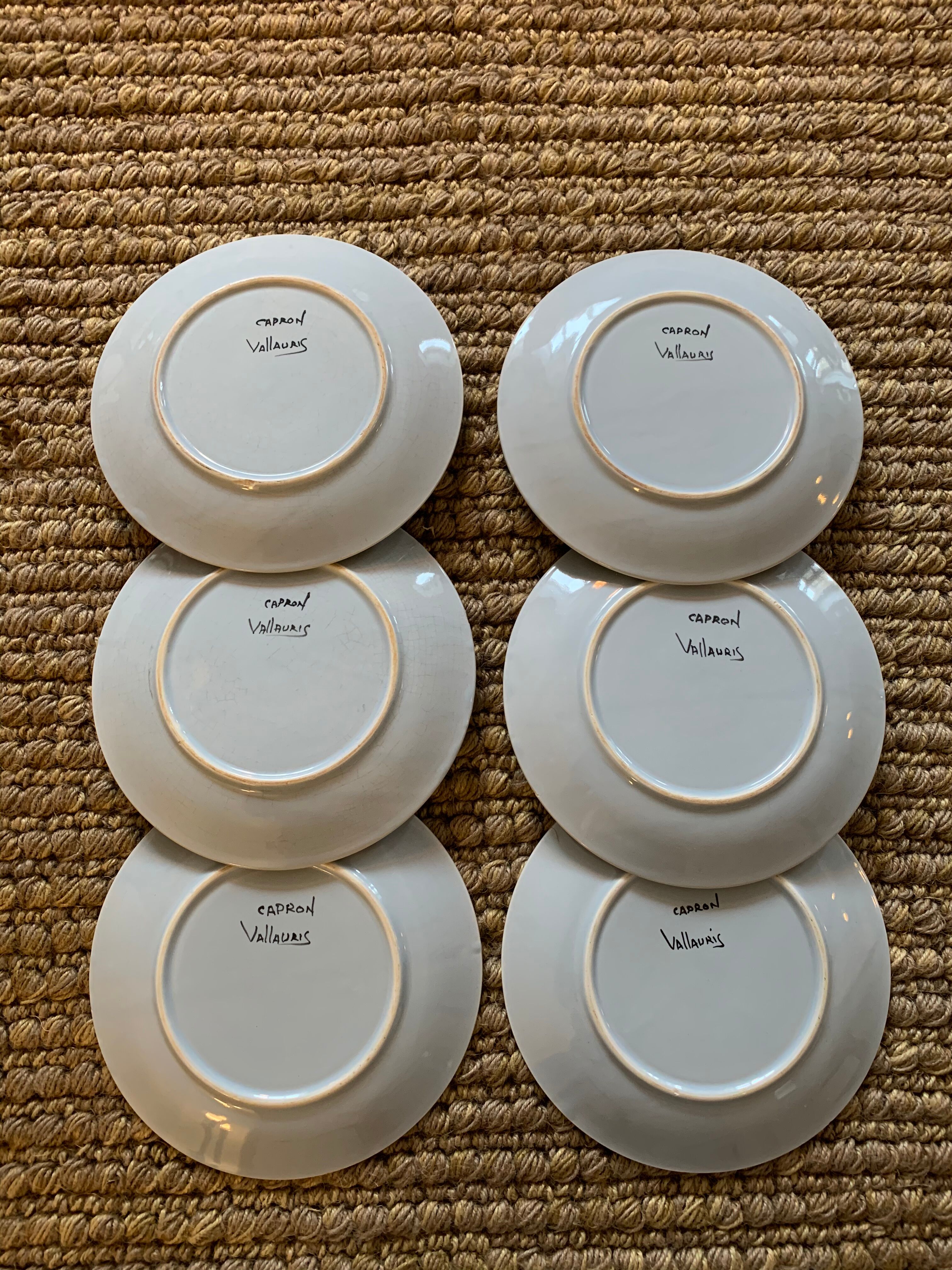 6 vintage Ceramic Roger Capron plates