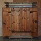 European Hand-Painted Wardrobe in Solid Oak circa 1800