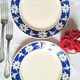 Old mismatched flat plates in earthenware