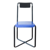 Chair Kaa by Francesco Soro, blue lacquered metal, 1980s