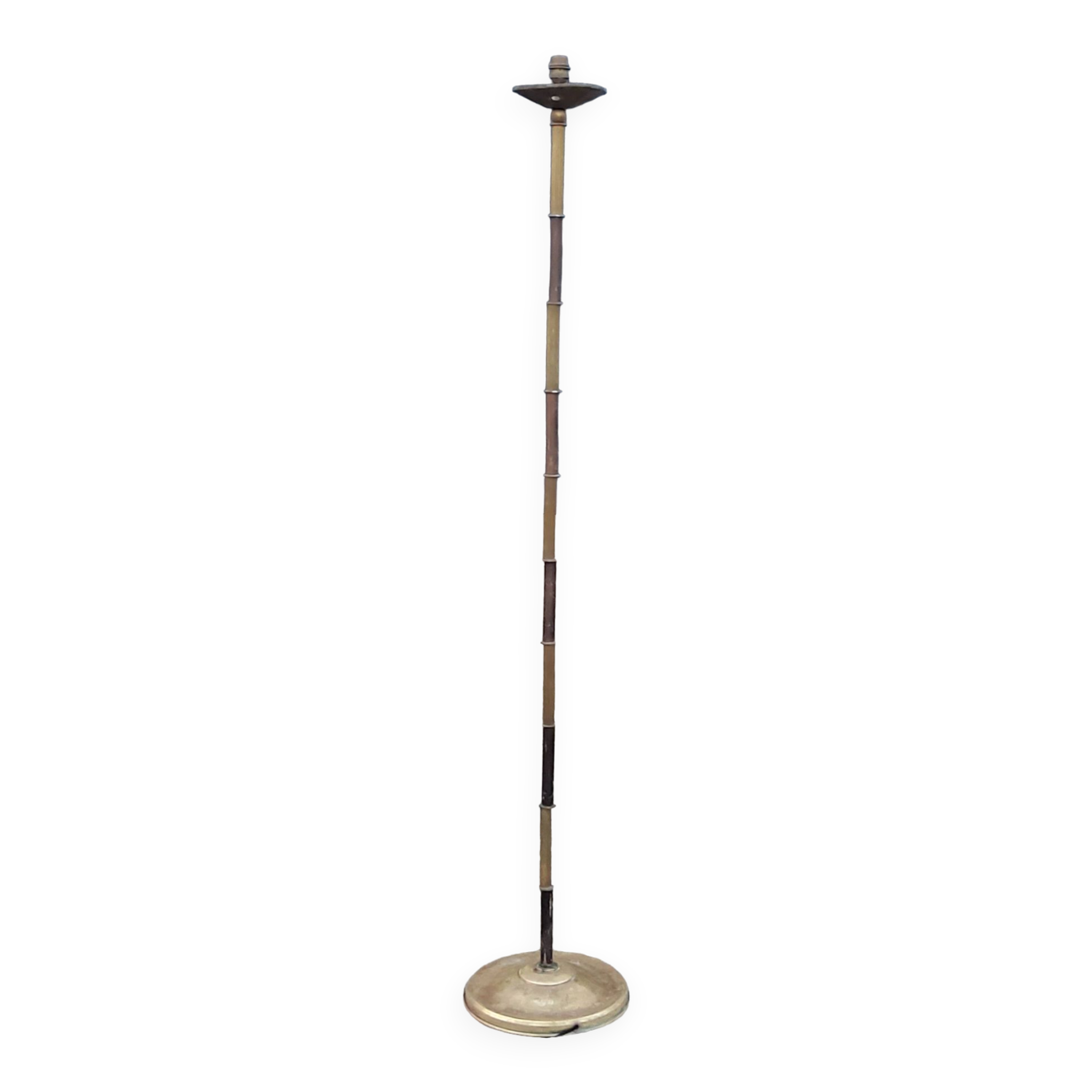 1950s floor lamp in brass with double gold and bronze patina