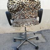 Vintage leopard fabric office chair