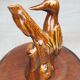 Vase soliflore pic-vert glazed brown earthenware