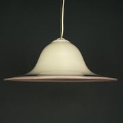 White and pink Murano glass pendant lamp, Italy, 1970s.