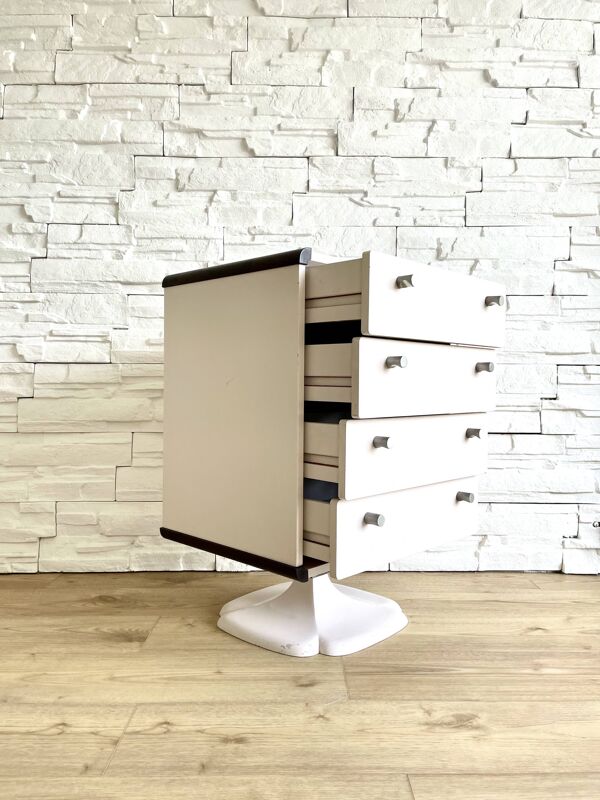 Commode en résine blanche, pied tulipe, Gautier