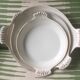 3 dishes with trundle fire - porcelain - white / gilded fillet - vintage -