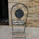 Chaise de jardin pliante fer forgé et mosaïque