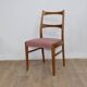 Chaise teck vintage velour rose danemark