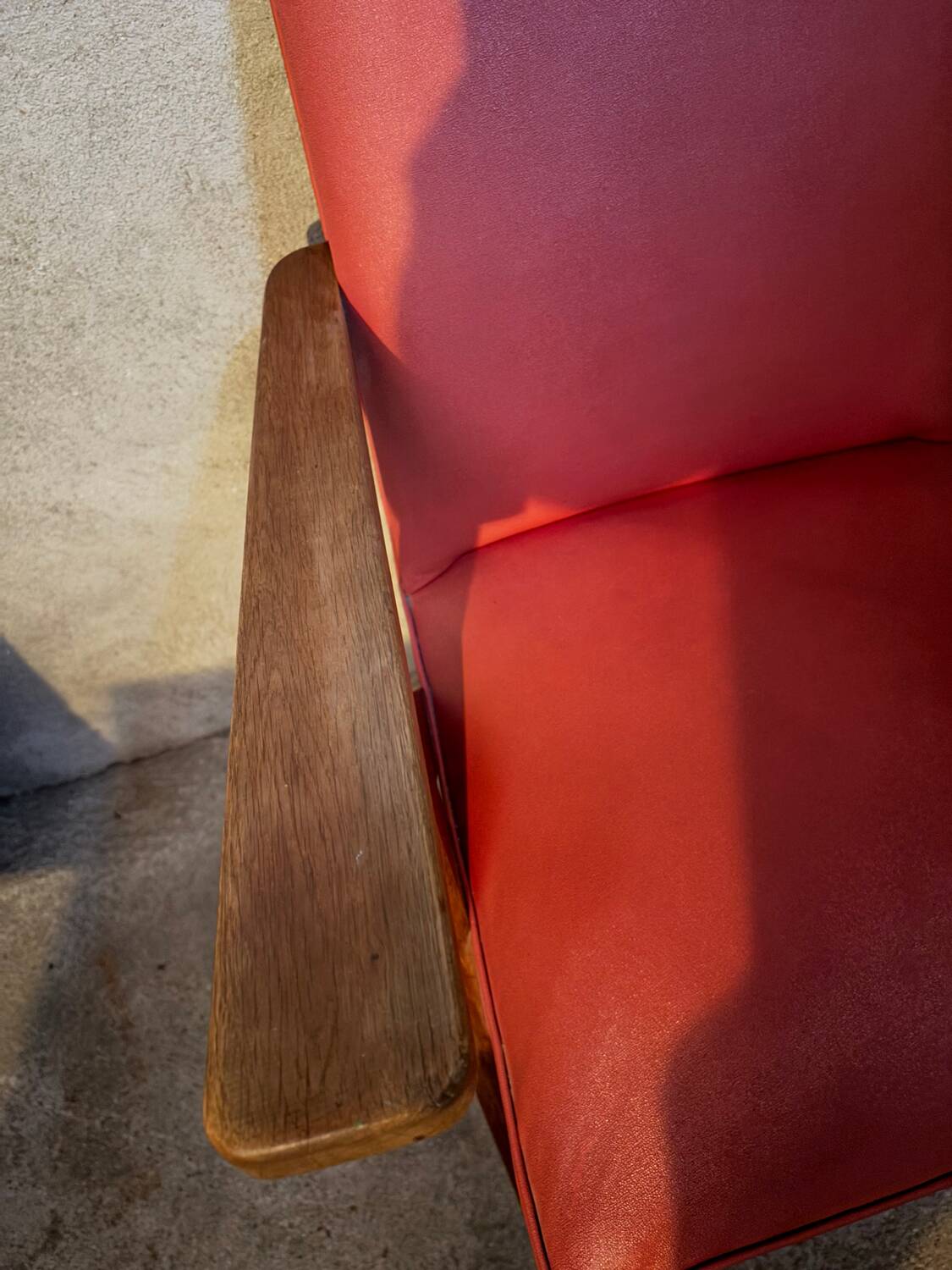 Red skai armchair, 60s
