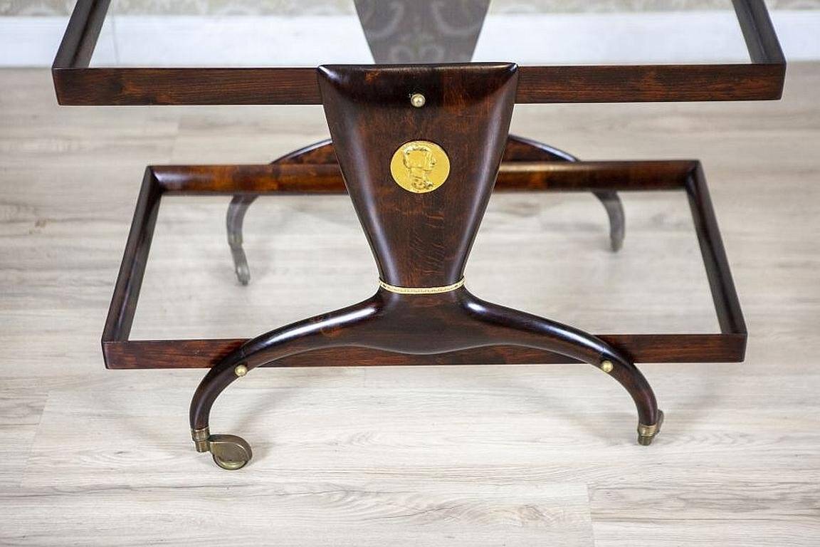 Vintage Side Table in Dark Brown Beech, 1950s