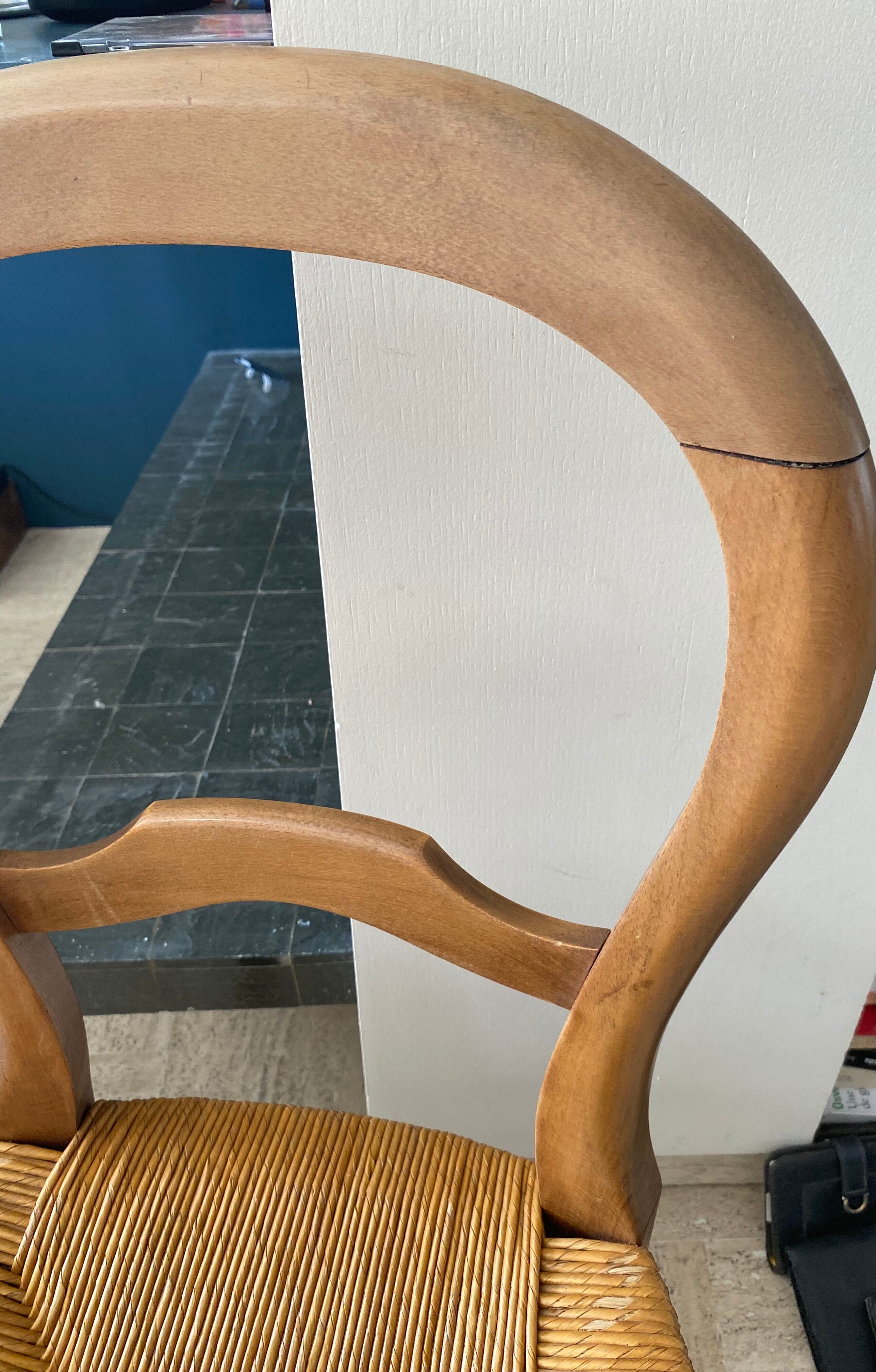Deux chaises paillées création artisanale années 80