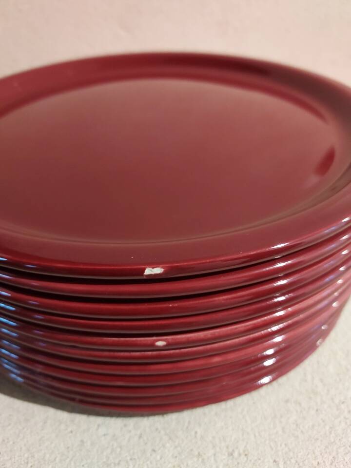 Vintage earthenware plates from Salins