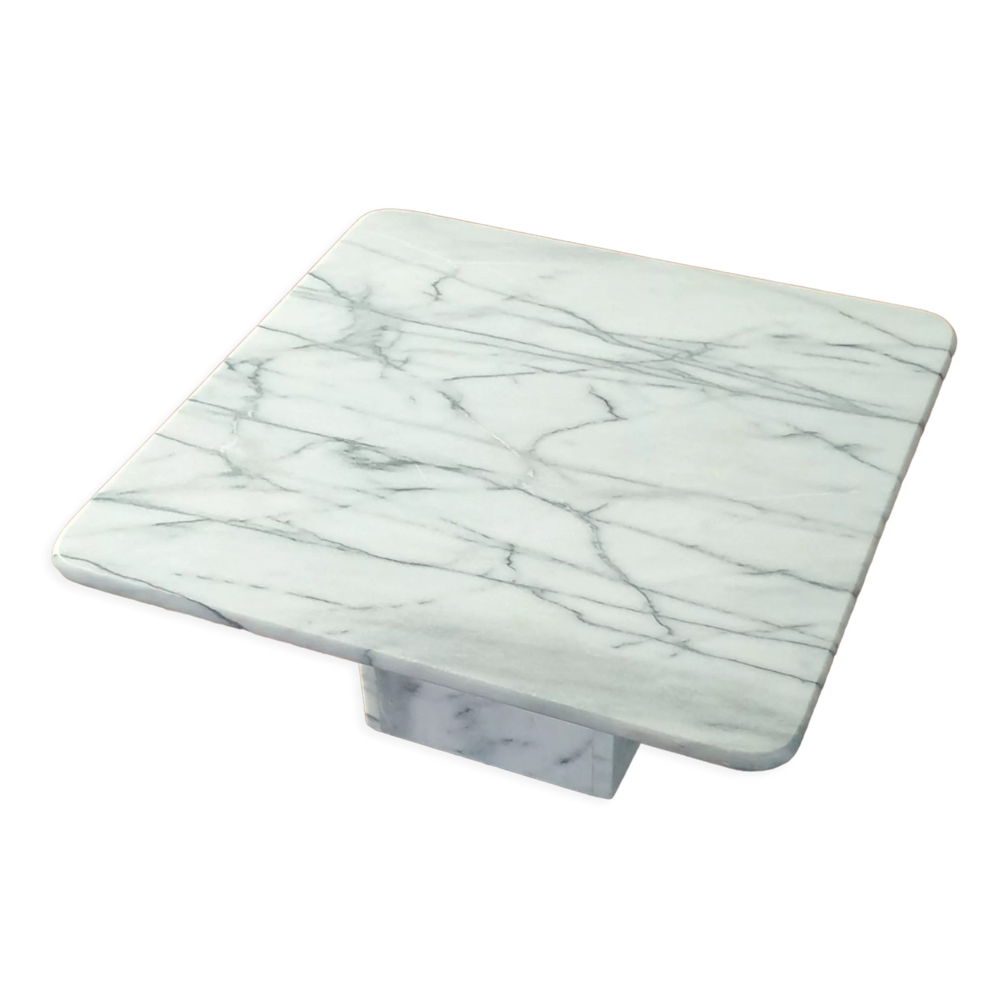 Vintage Carrara marble coffee table