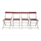 set of 4 folding iron and wood garden chairs early twentieth century