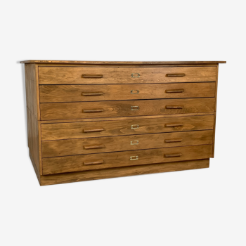 Architects plan chest of drawer with 6 drawers