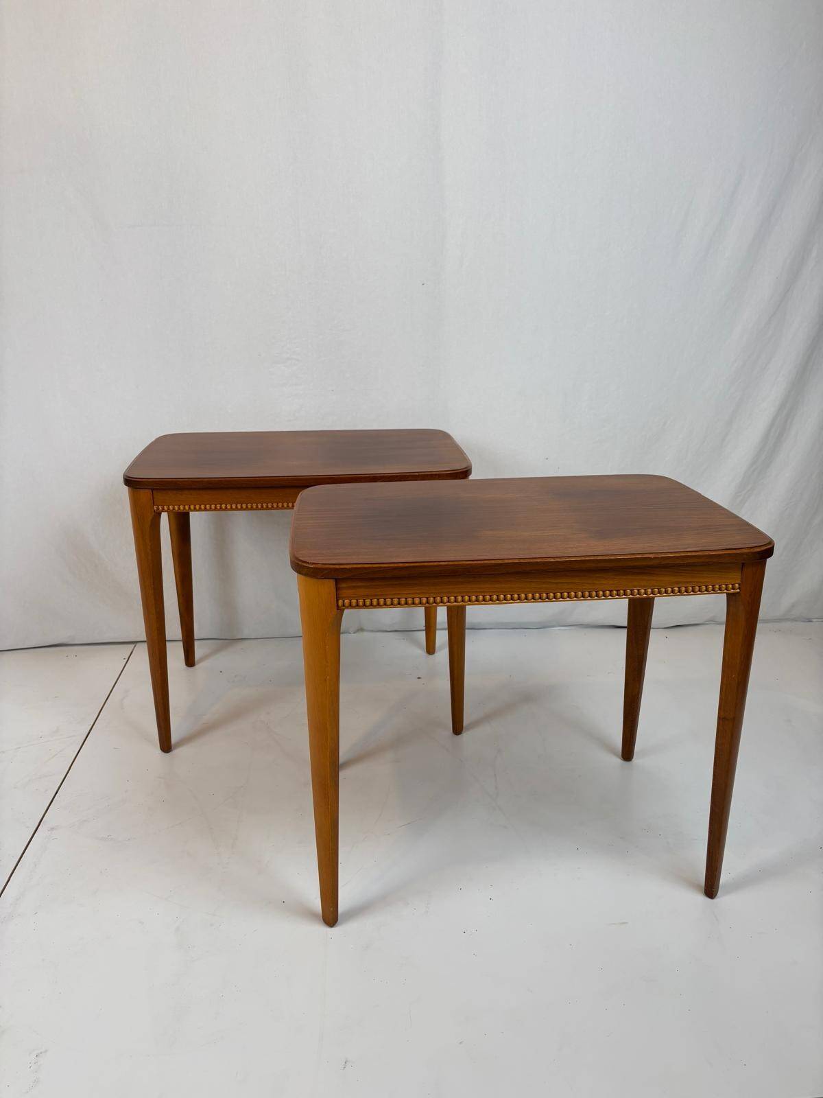 2 small mahogany tables - Sweden 1960s