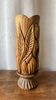 Large sculpted vase made of solid wood