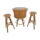 Bar en rotin et tabourets