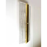 Stylish Gold Diamanted Rectangular Murano Glass Wall Sconces Two Piece Set