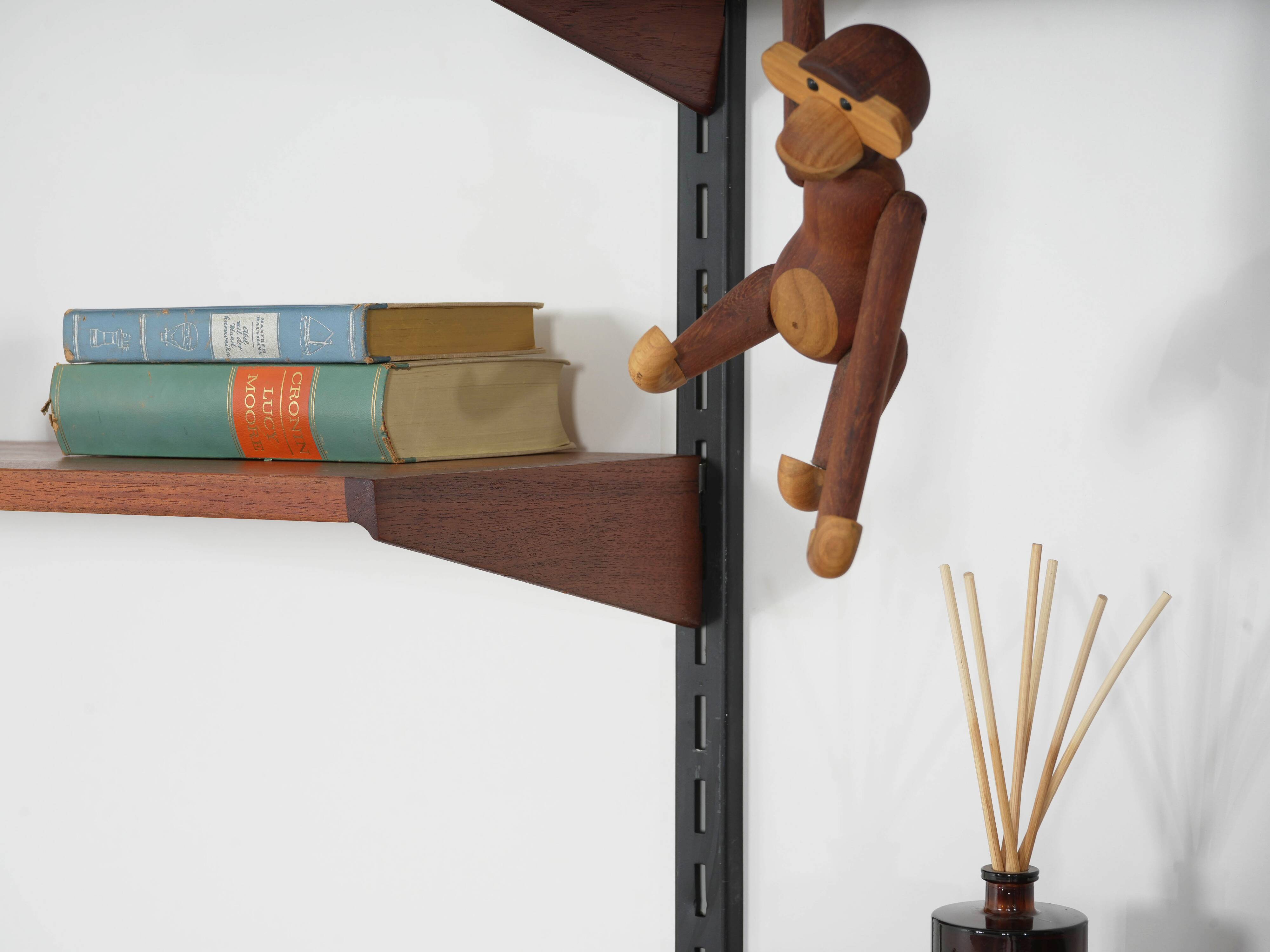 Modular shelving Kai Kristiansen, teak veneer, Danish design 1960s
