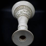 Ceramic candle holder with geometric decoration by Huguette Bessone - Vallauris