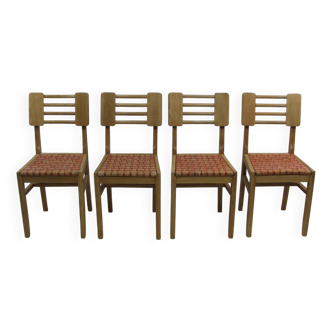 4 chaises de salle à manger attribuées à Pierre Cruege, années 1950