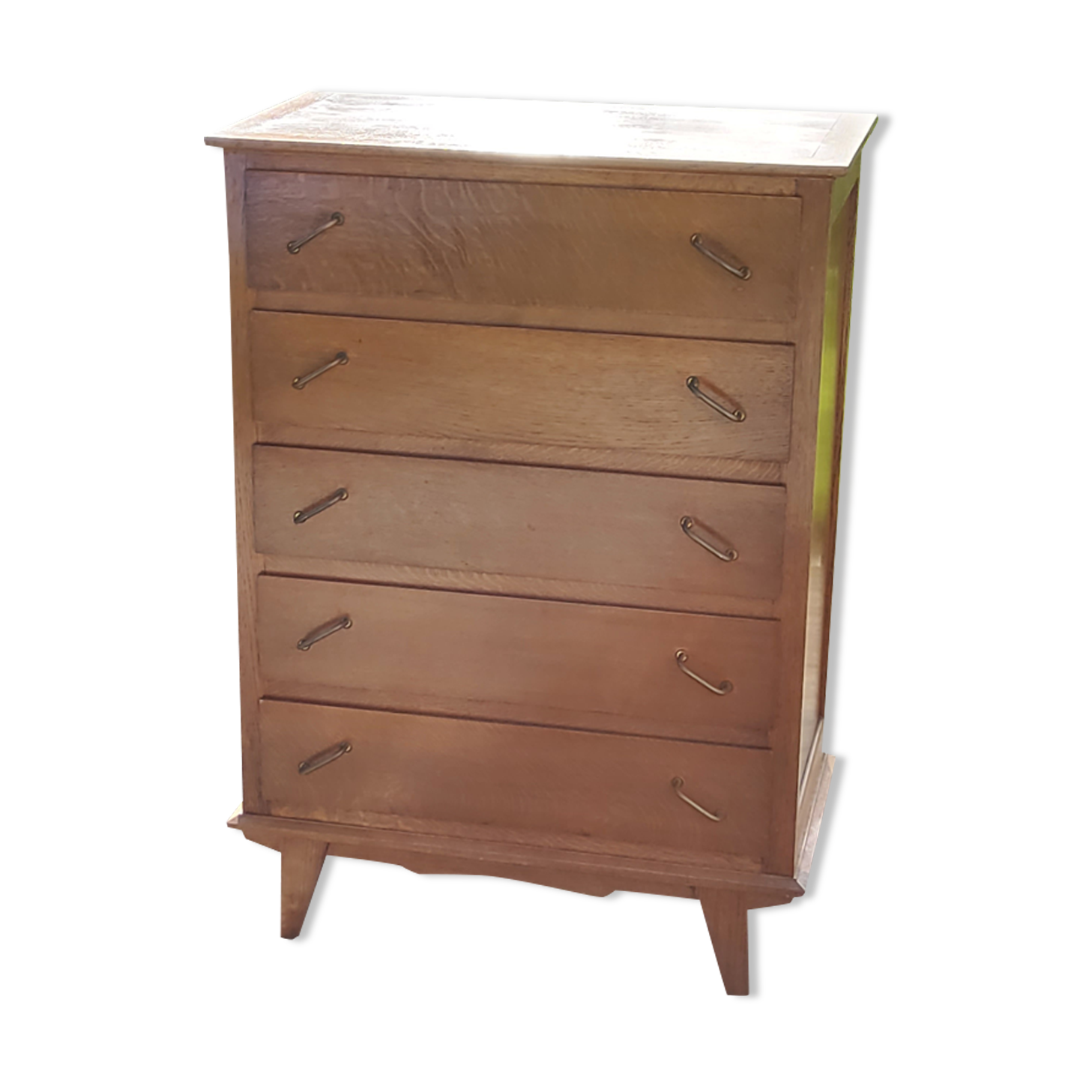 Oak chest of drawers 50s oak feet compass 5 drawers
