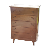 Oak chest of drawers 50s oak feet compass 5 drawers