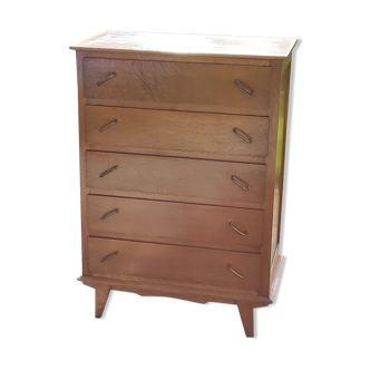 Oak chest of drawers 50s oak feet compass 5 drawers