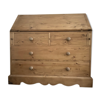 Bureau bois épicia naturel ciré